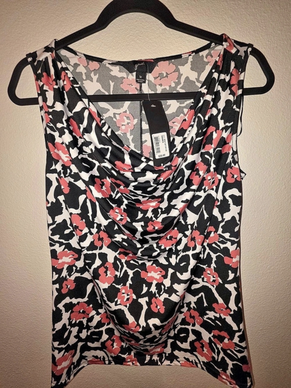 GNW Women's Cowl Neck Sleeveless Blouse